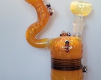 Orange Bee Glass Water Bong